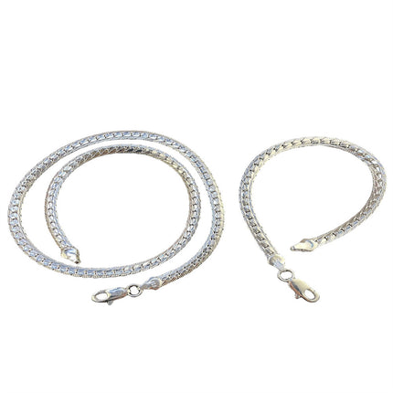 Foreign trade export silver plated car lace bracelet necklace set Korean best selling spot supply set wholesale T023