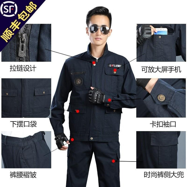 Welding overalls suit men's autumn and winter wear-resistant camouflage clothing outdoor clothing machine repair labor protective clothing thickened workwear