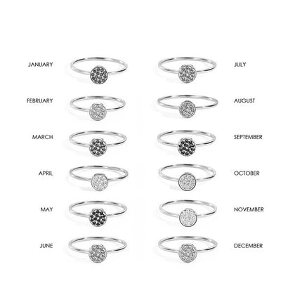 Cross-border foreign trade new stainless steel diamond ring Women's Light luxury December birthday stone ring gift wholesale