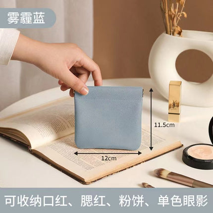 Automatic closing shrapnel storage bag cosmetic bag portable small sundry bag inner bag mouth red envelope inner storage small bag