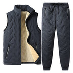 Mj01 gray/vest two-piece set / L
