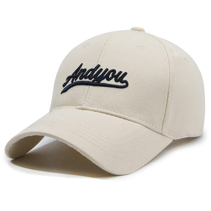 Japanese Style Casual Sanding Letter Embroidered Cap Women's Spring and Autumn Summer New Big Head Wide Brim Casual Baseball Cap