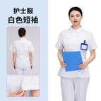 Split suit with partial lapel doll collar and white short sleeves / S-155