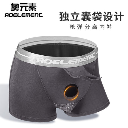 Spermatic cord bullet separation scrotum support men's underwear men's venous bottom shorts bag curved boxer head