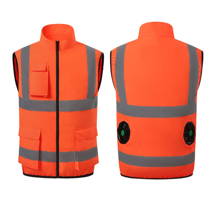 New outdoor cooling air conditioning overalls men's sanitation road administration reflective strip fan clothing summer air conditioning clothing vest