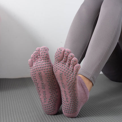 Toesox quality new gradient yoga socks tie-dyed backless five-finger socks sports pilates dispensing non-slip socks