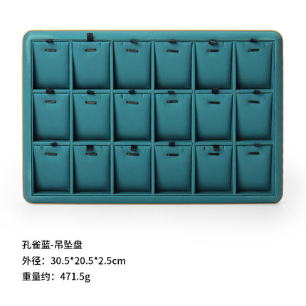 Counter Leather Jewelry Tray High-End Jade Pendant Tray Ring Storage Tray Jewelry Display Stand Live Broadcast Props