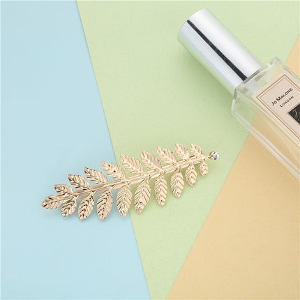 Cross-Border European and American Bridal Leaf Headband Baroque Golden Leaf Headdress Bracelet Earrings Arm Ring Hairpin Hair Accessories