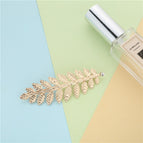 Fj006 rhinestone leaf hairpin