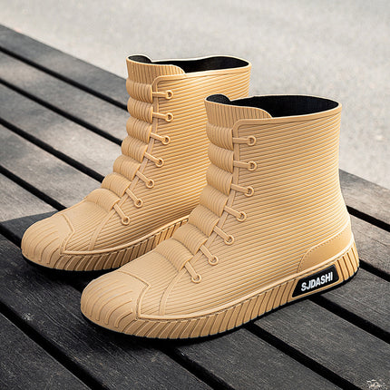 New Rain Boots for Men and Women, Waterproof Shoes, Short-Tube Adult Fashion Student Korean Style Mid-Tube Non-Slip Water Boots, Trendy and Versatile