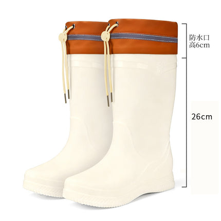 One Piece Free Shipping Cross-Border Water Shoes Waterproof Non-Slip Rain Boots for Women Mid-Calf Wear-Resistant Outdoor Fashion Overshoes Rain Boots for Women