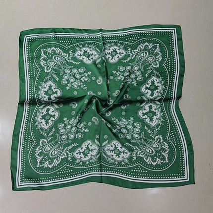Korean Cashew Silk Scarf Women's Square Scarf Leopard Print Silk Scarf Imitation Silk Scarf Elegant Fashion Four Seasons Cross-Border Printed Scarf