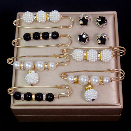 Imitation Pearl Pin suit Pants Waist Tight Artifact Pin Fixed Clothes Waist Change Small Artifact Anti-running Light Accessories