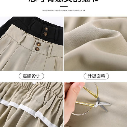 Autumn 2024 Korean style pants plus size casual suit wide-leg shorts women's chubby girl pear-shaped figure casual shorts