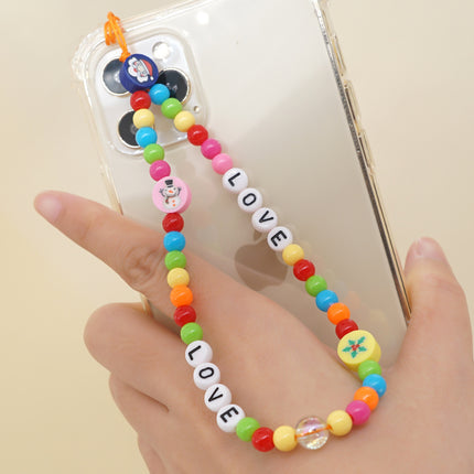 Factory direct supply handmade beaded mobile phone lanyard bluetooth speaker lanyard flashlight fan selfie stick U disk sling