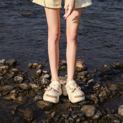 Fashionable and Unique Thick-Soled Clogs for Women, Stylish Outdoor Garden Shoes, High-Heeled Closed-Toe Sandals, Foreign Trade Cross-Border Wholesale