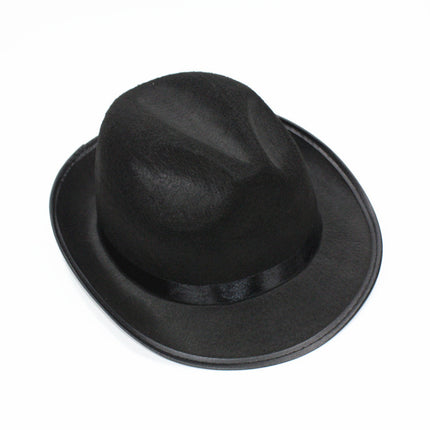 British Retro Gentleman Hat Black High Top Jazz Hat Stage Magic Hat Kidsren's Performance Hat Fashion High Top Hat