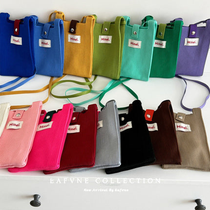 Dopamine Fashionable New Women's Bag South Korea Niche Crossbody Mobile Phone Bag Retro Solid Color Shoulder Small Bag Coin Purse