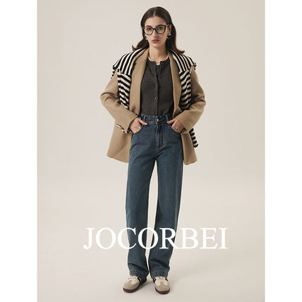 JOCORBEI [word of mouth god pants will enter the money] 8.02 million can Joker high waist straight tube three pressure line jeans king