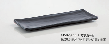 Rectangular plate melamine tableware plastic black Frosted Hot Pot Restaurant creative Japanese and Korean sushi barbecue skewers meat plate