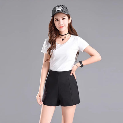 Shorts Women's Spring and Summer Outer Wear 2025 New Arrival Loose Black Suit High Waist A- Shaped plus size Slimming Wide Legs All-Match