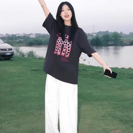 White Short-Sleeve T-Shirt for Women, Summer 2026 New Popular Style, Loose Half-Sleeve Korean Chic Pure Cotton Super Nice Top