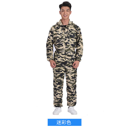 Camouflage One-piece Work Clothes Carrying Clothing Men's Dust-proof One-piece Full-body Protective Clothing Breathable Spray-painted Labor Protection One-piece Clothing