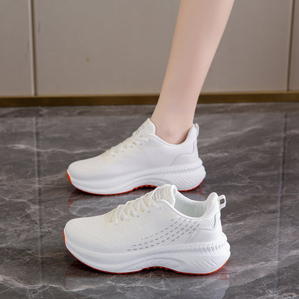 Summer Light Women's Shoes Soft Sole 2024 Flying Mesh Surface Breathable Feeling Running White sneaker Women's Tide