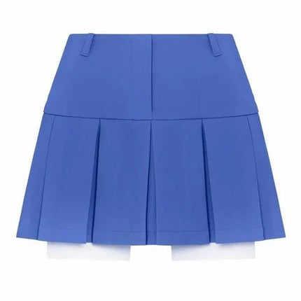 Ins Amazon Hot Selling Women's Two-Piece Short Skirt Suit Double-Breasted Short Suit Jacket Pleated Mini Skirt
