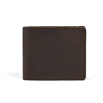 Men's Crazy Horse Leather Wallet Genuine Leather Card Holder Simple 80% off Horizontal Style Pure Leather Vintage Wallet