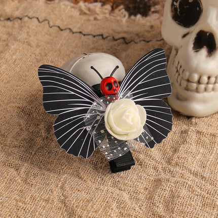 Cross Border Halloween Skull Butterfly Hairpin Festival Funny Headwear Party Cos Dress Up Side Duckbill Clip Decoration