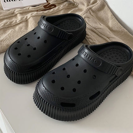 Girl's Heart Cartoon Sandals and Slippers Women's Summer Outer Wear Thick Sole Heightened Cave Shoes Cute Student Baotou Sandals and Slippers