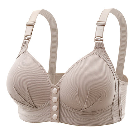 Cross-border plus size Front Buckle Vest Bra Gather-up No Steel Ring Thin Middle-aged Mother Beautiful Back Underwear Bra