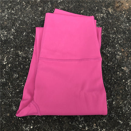 Solid color sexy women's high waist yoga trousers high strength compression support slim fit seamless foot mouth anti-curling Lycra