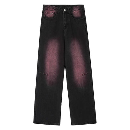 High Street Trendy Brand Wide Leg Jeans Women's Trendy All-match New High Waist Slimming Design Sense Straight Long Pants