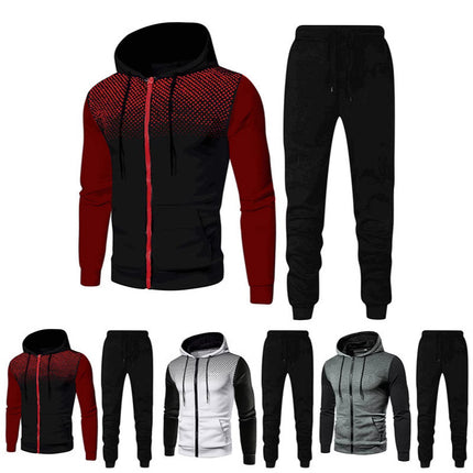 Men's Sweatshirt and Pants Set Cross-Border Amazon Foreign Trade Sports Fitness Men's Autumn and Winter Sweatshirt and Sweatpants Set