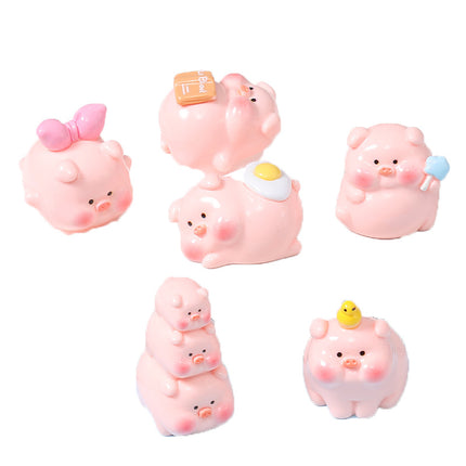 Resin stereo cartoon pig diy jewelry accessories car micro landscape ornaments keychain blind bag handmade materials