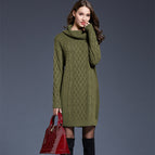 Military green (high collar sweater) / M