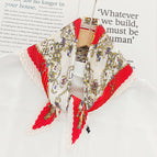 L024-447-02 red / 70cm wrinkled square towel