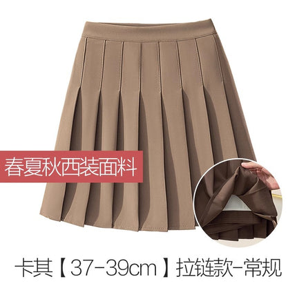 Thickened Woolen Pleated Skirt Skirt Women's Autumn and Winter New Slimming High Waist A- Line JK College Black Ins Short Skirt