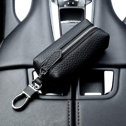 Upgraded High Quality Leather Exquisite Key Case Cowhide Key Case Home Car Key Dual Key Bag