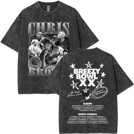 Vintage Washed Chris Brown Pop Music Album Cover Graphic t Shirt