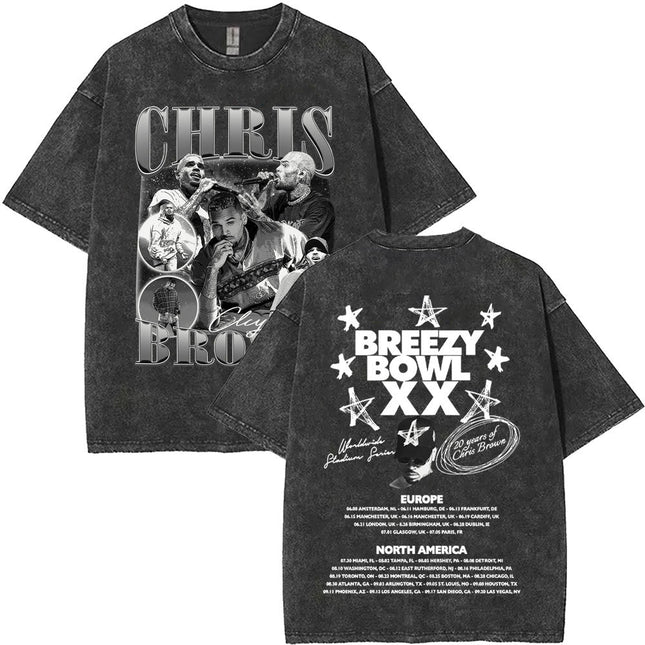 Vintage Washed Chris Brown Pop Music Album Cover Graphic t Shirt