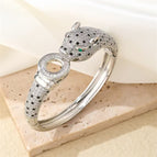 Leopard head bracelet-silver