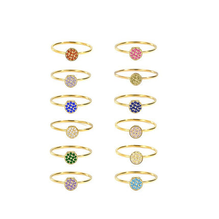 St.Delan Stainless Steel Full Diamond Ring Accessible Luxury Birthstone Ring Women's Titanium Steel Ring Cross-Border Jewelry Ring