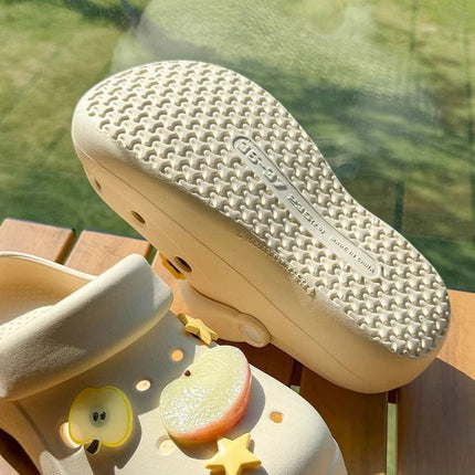 Cute Cartoon Apple Croc Shoes Women's Summer Outerwear Non-Slip Two-Wear Baotou Beach Seaside Thick-Soled Sandals Summer