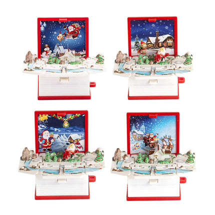 Children's Christmas Gift Stereo 3D Folding Bomb Book Santa Chalet Keychain Schoolbag Pendant Toy