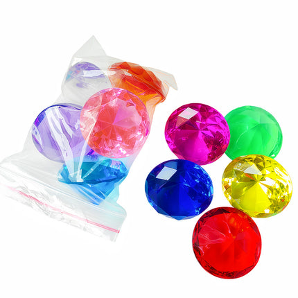 Children's Diamond Gem Toys Imitation Crystal Girls' Plastic Acrylic Seven-Color Plastic Gems Treasure
