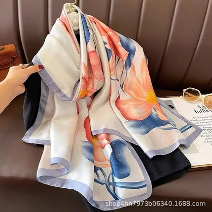 2024 New Arrival Li Brocade Satin Scarf Women's Elegant Printed Fashionable Scarf Spring Autumn Winter Scarf Scarf Shawl