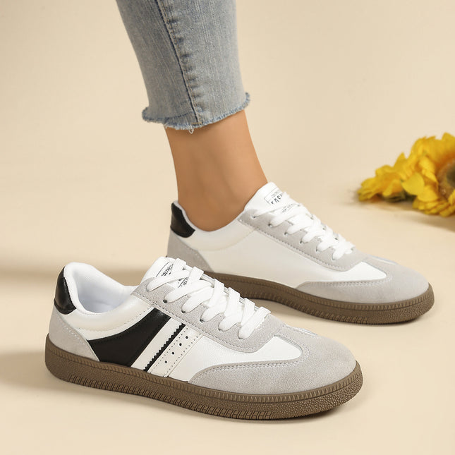 Foreign Trade Thick-Soled Moral Training Shoes for Women 2025 Spring and Summer New Breathable Sports White Shoes Flats-Soled Casual Sneakers Amazon